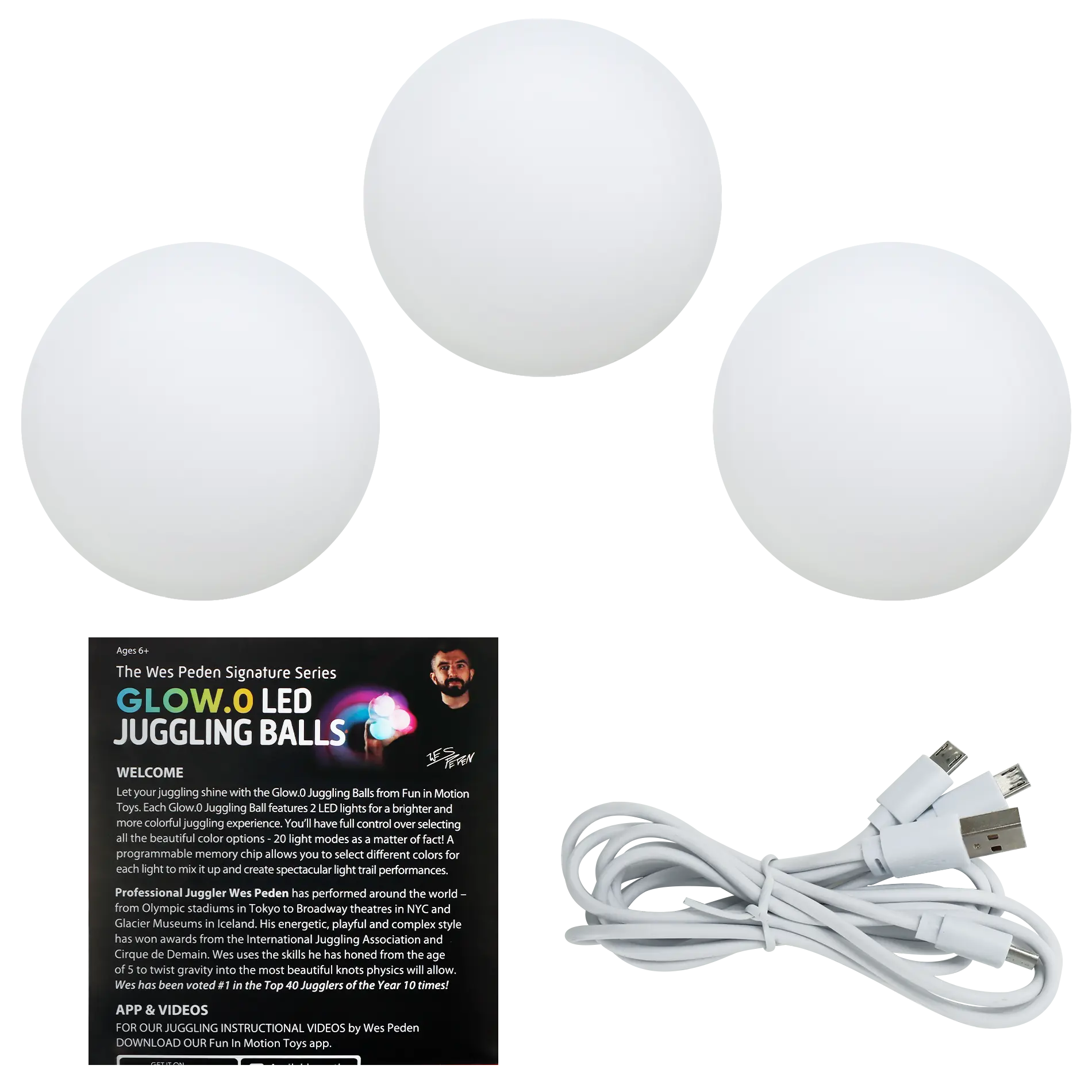 Wes Peden Glow.0 Juggling Balls - Inviting Artisan Balls Assortment